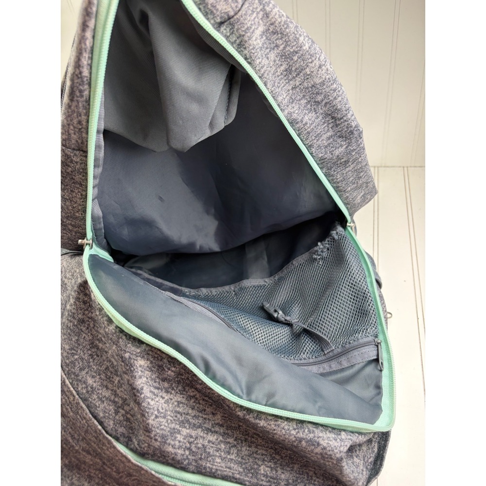 Adidas Excel V Heather Grey Mint Green School Gym Backpack Unisex - Picture 5 of 14